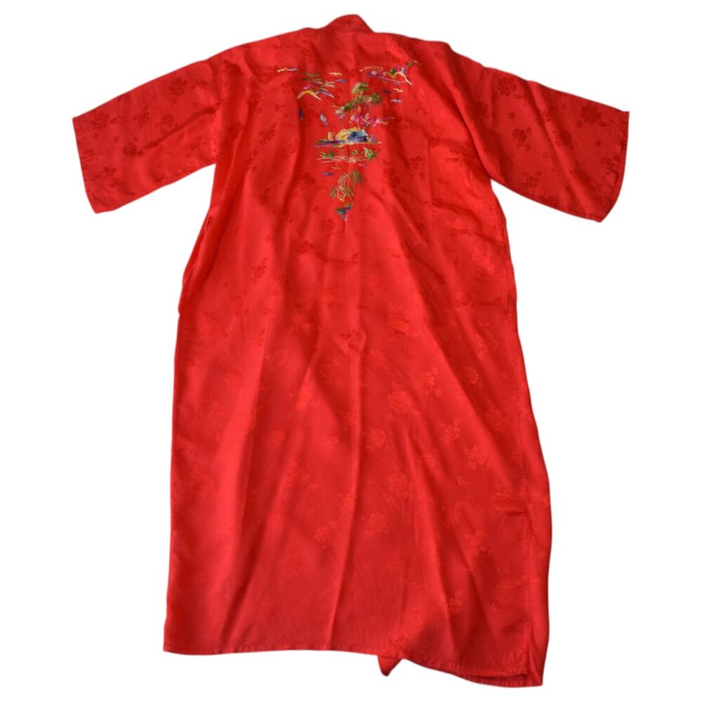 Vintage Asian Embroidered Chinese Robe Jacket Size Large